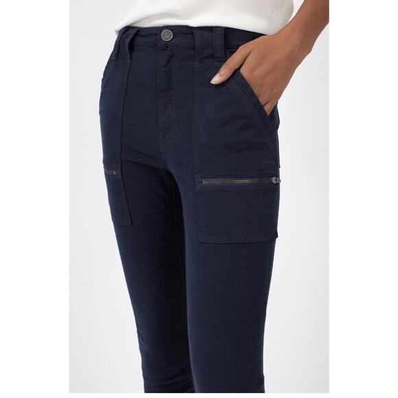 NWT $228 Joie High Rise‎ Park Skinny Navy Pants Zipper Size 27 Cotton Blend - Picture 1 of 14